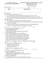 Đề thi thử THPT Quốc gia môn Sinh học năm 2016 trường THCS  THPT Đông Du, Đắk Lắk (Lần 2) 