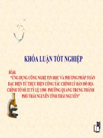 ỨNG DỤNG CÔNG NGHỆ TIN học và PHƯƠNG PHÁP TOÀN đạc điện tử THỰC HIỆN CÔNG tác CHỈNH lý bản đồ địa CHÍNH tờ số 32 tỷ lệ 1500  PHƯỜNG QUANG TRUNG THÀNH PHỐ THÁI NGUYÊN TỈNH THÁI NGUYÊN