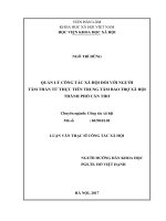 Quản lý Công tác xã hội đối với người tâm thần từ thực tiễn Trung tâm Bảo trợ xã hội thành phố Cần Thơ
