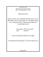 Dịch vụ công tác xã hội đối với trẻ tự kỷ và gia đình trẻ tự kỷ từ thực tiễn các văn phòng tham vấn và trị liệu tâm lý trẻ em, quận đống đa, thành phố hà nội 