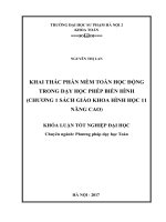 Khai thác phần mềm toán học động trong dạy học phép biến hình (chương 1 sách giáo khoa hình học 11 nâng cao)