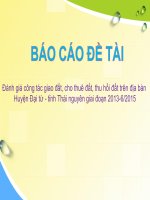 Đánh giá công tác giao đất, cho thuê đất, thu hồi đất trên địa bàn huyện đại từ tỉnh thái nguyên giai đoạn 2013 2015