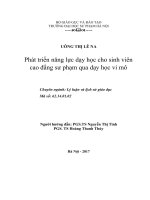 Luận án phát triển năng lực dạy học cho sinh viên cao đẳng sư phạm qua dạy học vi mô 