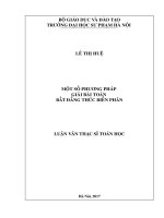 Một số phương pháp giải bài toán bất đẳng thức biến phân 