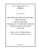 Khai thác phần mềm toán học động trong dạy học ứng dụng đạo hàm để khảo sát và vẽ đồ thị của hàm số (chương i, SGK giải tích lớp 12 nâng cao)