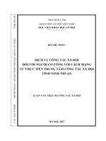 Dịch vụ công tác xã hội đối với người có công với cách mạng từ thực tiễn Trung tâm công tác xã hội tỉnh Ninh Thuận