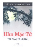 Thơ Hàn Mặc Tử  Tác Phẩm Và Lời Bình