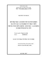 Hỗ trợ việc làm đối với người nghiện ma túy sau cai nghiện từ thực tiễn Trung tâm Chữa bệnh Giáo dục Lao động xã hội tỉnh Hưng Yên