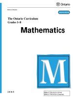 The Ontario Curriculum Grades 18 Ministry of Education 2 0 0 5 Mathematics R E V I S E
