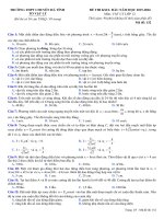 Đề thi khảo sát chất lượng đầu năm môn Vật lý lớp 12 trường THPT Chuyên Hà Tĩnh năm 2015  2016
