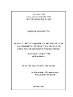 Quản lý trường hợp đối với trẻ khuyết tật tại cộng đồng từ thực tiễn trung tâm công tác xã hội thành phố hải phòng 