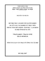 Hỗ trợ việc làm đối với người nghiện ma túy sau cai nghiện từ thực tiễn Trung tâm Chữa bệnh- Giáo dục- Lao động xã hội tỉnh Hưng Yên