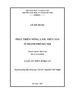 Phát triển nông, lâm, thủy sản ở thành phố hà nội 