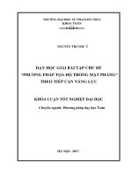 Dạy học giải bài tập chủ đề phương pháp tọa độ trong mặt phẳng theo tiếp cận năng lực