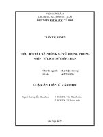 Tiểu thuyết và phóng sự vũ trọng phụng nhìn từ lịch sử tiếp nhận