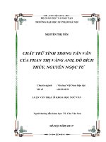Chất trữ tình trong tản văn của phan thị vàng anh, đỗ bích thúy, nguyễn ngọc tư 