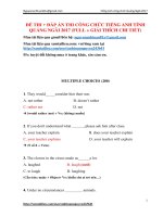 Đáp án tiếng Anh công chức Quảng Ngãi 2017 (full 3 phần + giải thích chi tiết)