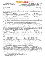 Đề thi thử THPT Quốc gia môn Sinh học năm 2016 trường THPT Nghi Lộc 2, Nghệ An (Lần 1) 