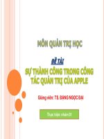 Sự thành công trong công tác quản trị của Apple