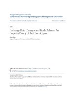 Exchange Rate Changes and Trade Balance: An Empirical Study of the Case of Japan