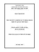 Tiểu thuyết và phóng sự vũ trọng phụng nhìn từ lịch sử tiếp nhận (tóm tắt)