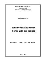 Nghiên cứu kháng insulin ở bệnh nhân suy tim mạn (TT)