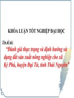 Đánh giá thực trạng và định hướng sử dụng đất sản xuất nông nghiệp cho xã  ký phú huyện đại từ tỉnh thái nguyên