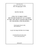 Công tác xã hội cá nhân đối với trẻ em khuyết tật vận động từ thực tiễn Trung tâm Bảo trợ xã hội số 2 Thanh Hóa, tỉnh Thanh Hóa