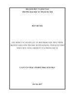 Huy động các nguồn lực xã hội trong việc phát triển đội ngũ giáo viên tiểu học huyện đầm hà, tỉnh quảng ninh theo chức năng, nhiệm vụ của phòng nội vụ 