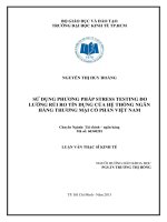 Sử dụng phương pháp stress testing đo lường rủi ro tín dụng của hệ thống ngân hàng thương mại cổ phần việt nam 