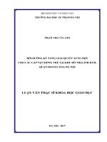 Bồi dưỡng kỹ năng giải quyết xung đột cho các cặp vợ chồng trẻ tại khu đô thị Linh Đàm, quận Hoàng Mai, Hà Nội