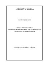 Quản lí phối hợp đào tạo giữa Trường Đại học Hải Phòng với các doanh nghiệp trên địa bàn Thành phố Hải Phòng