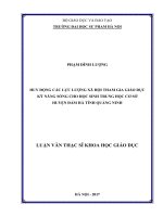 Huy động các lực lượng xã hội tham gia giáo dục KNS cho học sinh THCS huyện đầm hà, tỉnh quảng ninh 