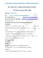KĨ THUẬT CASIO GIẢI bài TOÁN TƯƠNG GIAO đồ THỊ