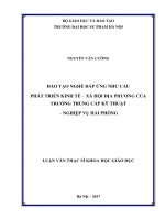 Đào tạo nghề đáp ứng nhu cầu phát triển kinh tế   xã hội địa phương của trường trung cấp kỹ thuật – nghiệp vụ hải phòng 