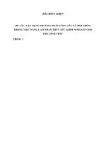 vận dụng phương pháp công tác xã hội nhòm trong việc nâng cao nhận thức sức khỏe sinh sản cho học sinh thpt 