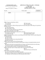 Đề kiểm tra 45 phút học kì 2 môn Tin học lớp 12 trường THPT Vĩnh Bình Bắc, Kiên Giang năm học 2016  2017 