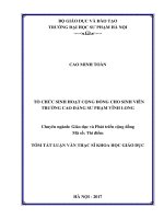 Tổ chức sinh hoạt cộng đồng cho sinh viên trường cao đẳng sư phạm vĩnh long 