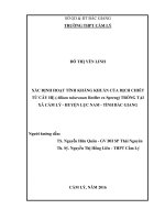 Xác định khả năng kháng khuẩn của dịch chiết từ cây Hẹ được trồng tại xã Cẩm Lý  huyện Lục Nam  Tỉnh Bắc Giang