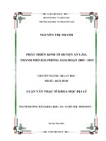 Phát triển kinh tế trên địa bàn huyện an lão, thành phố hải phòng giai đoạn 2005  2015 