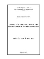 Giáo dục lòng yêu nước cho sinh viên trường đại học sư phạm hà nội hiện nay 