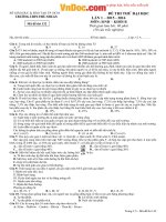 Đề thi thử THPT Quốc gia năm 2016 môn Sinh học trường THPT Phú Nhuận, TP. HCM (Lần 1) 