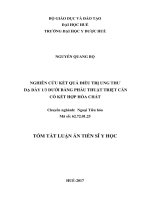 Nghiên cứu kết quả  điều trị ung thư dạ dày 13 dưới bằng phẫu thuật triệt căn có kết hợp hóa chất (tt) 