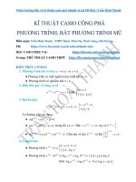 KĨ THUẬT CASIO CÔNG PHÁ PHƯƠNG TRÌNH, BẤT PHƯƠNG TRÌNH mũ LOGA RIT