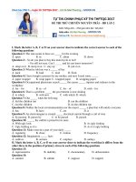 ĐỀ THI THỬ ngoại ngữ CHUYÊN NGUYỄN TRÃI – HD LẦN 2