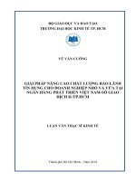 Giải pháp nâng cao chất lượng bảo lãnh tín dụng cho doanh nghiệp nhỏ và vừa tại ngân hàng phát triển việt nam   sở giao dịch II   TP  hồ chí minh 