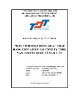 BÁO CÁO THỰC TẬP TỐT NGHIỆP PHÂN TÍCH HOẠT ĐỘNG XUẤT KHẨU HÀNG CONTAINER TẠI CÔNG TY TNHH VẬN CHUYỂN QUỐC TẾ SAO BIỂN
