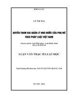 Quyền tham gia quản lý nhà nước của phụ nữ theo pháp luật Việt Nam
