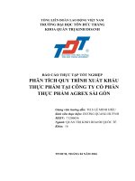 BÁO CÁO THỰC TẬP TỐT NGHIỆP PHÂN TÍCH QUY TRÌNH XUẤT KHẨU THỰC PHẨM TẠI CÔNG TY CỔ PHẦN THỰC PHẨM AGREX SÀI GÒN