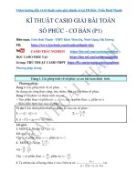 KĨ THUẬT CASIO GIẢI bài TOÁN số PHỨC p1